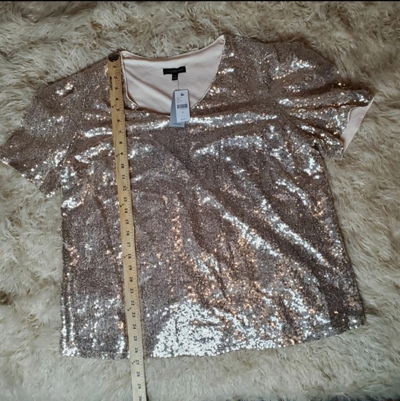 Lane Bryant Plus Size Gold Sequin Top - Picture 5 of 7